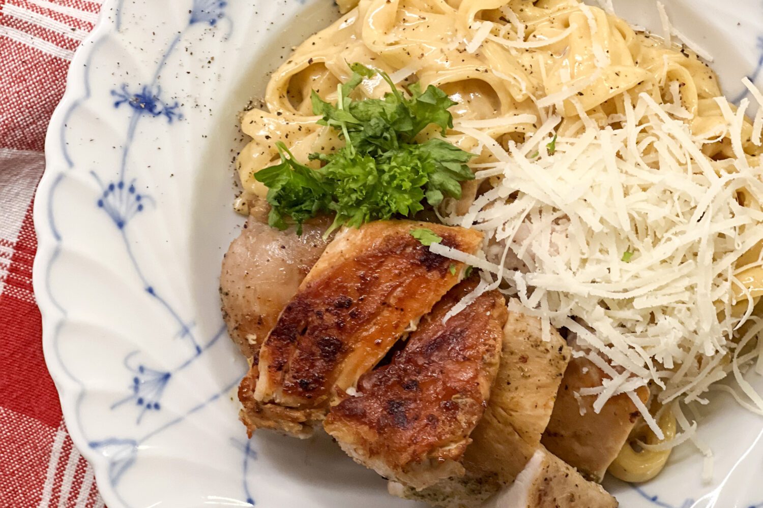 Pasta Alfredo med kyckling Fias fika